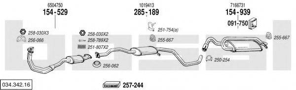 BOSAL 03434216 Система випуску ОГ