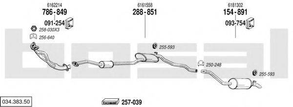 BOSAL 03438350 Система випуску ОГ