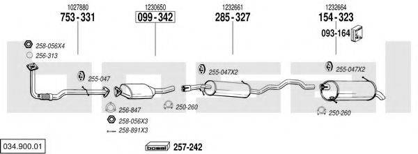 BOSAL 03490001 Система випуску ОГ