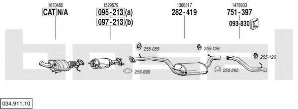 BOSAL 03491110 Система випуску ОГ