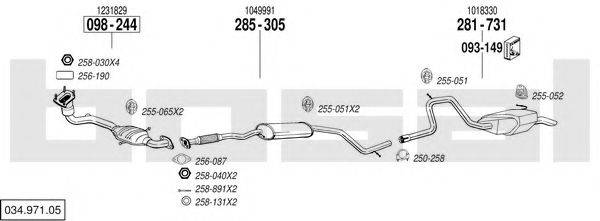 BOSAL 03497105 Система випуску ОГ