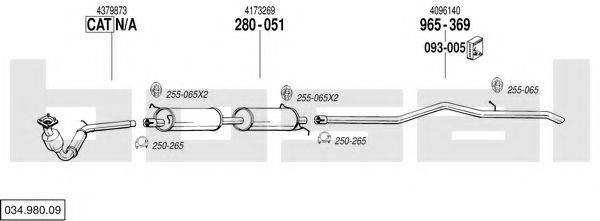 BOSAL 03498009 Система випуску ОГ