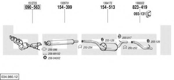 BOSAL 03498012 Система випуску ОГ