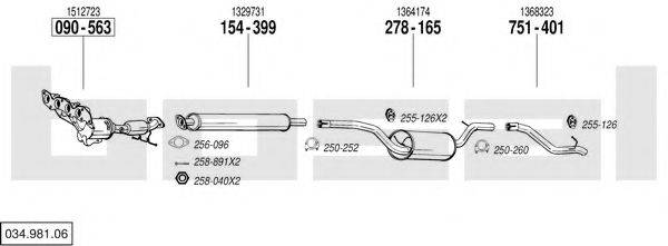 BOSAL 03498106 Система випуску ОГ