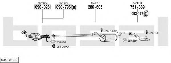 BOSAL 03498132 Система випуску ОГ