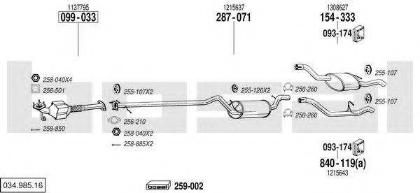 BOSAL 03498516 Система випуску ОГ