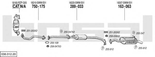 BOSAL 03801220 Система випуску ОГ