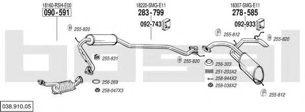 BOSAL 03891005 Система випуску ОГ