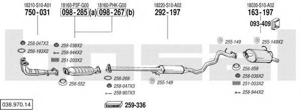 BOSAL 03897014 Система випуску ОГ