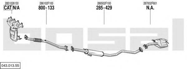 BOSAL 04301355 Система випуску ОГ