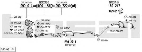 BOSAL 04398101 Система випуску ОГ