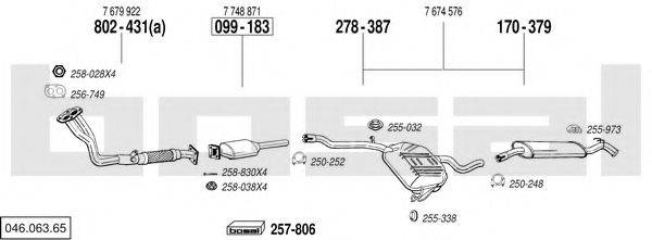 BOSAL 04606365 Система випуску ОГ