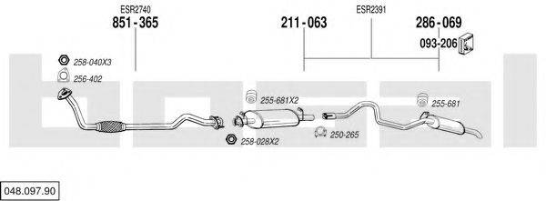 BOSAL 04809790 Система випуску ОГ