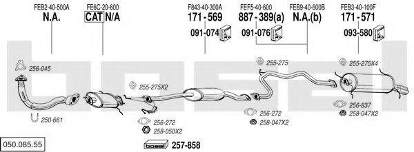 BOSAL 05008555 Система випуску ОГ