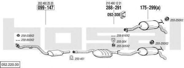 BOSAL 05222000 Система випуску ОГ