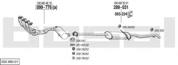 BOSAL 05298001 Система випуску ОГ