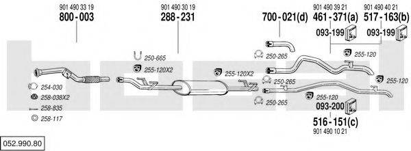 BOSAL 05299080 Система випуску ОГ