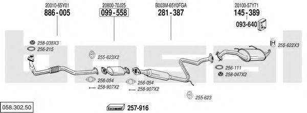 BOSAL 05830250 Система випуску ОГ