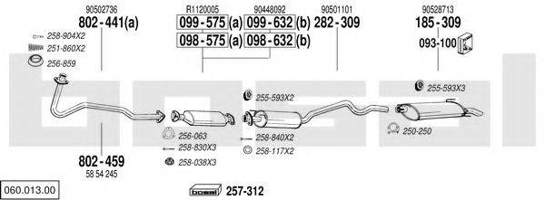 BOSAL 06001300 Система випуску ОГ