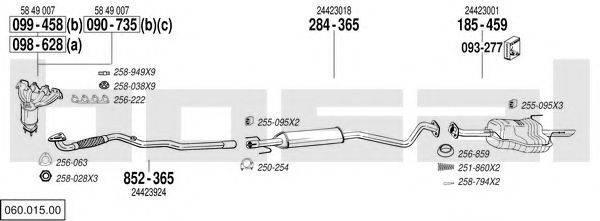 BOSAL 06001500 Система випуску ОГ