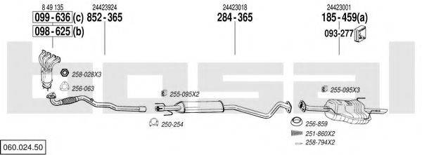 BOSAL 06002450 Система випуску ОГ