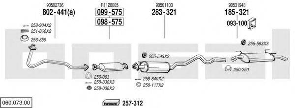 BOSAL 06007300 Система випуску ОГ