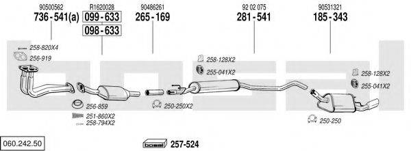 BOSAL 06024250 Система випуску ОГ