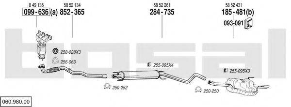 BOSAL 06098000 Система випуску ОГ