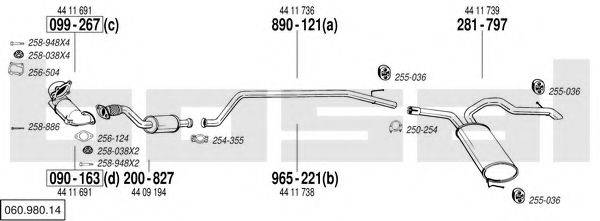 BOSAL 06098014 Система випуску ОГ