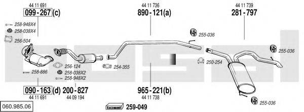 BOSAL 06098506 Система випуску ОГ