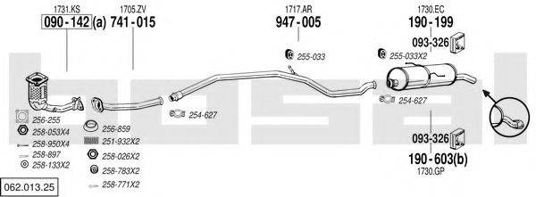 BOSAL 06201325 Система випуску ОГ