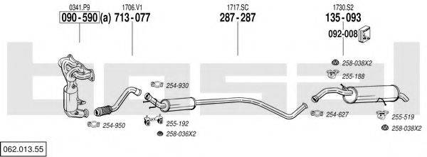 BOSAL 06201355 Система випуску ОГ