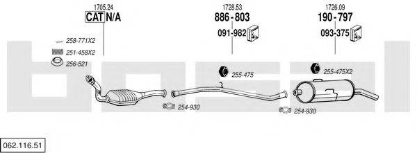 BOSAL 06211651 Система випуску ОГ