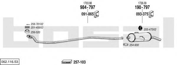 BOSAL 06211653 Система випуску ОГ