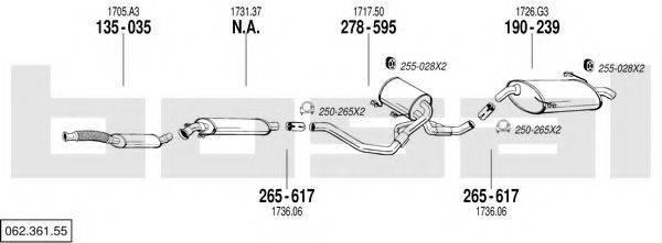 BOSAL 06236155 Система випуску ОГ