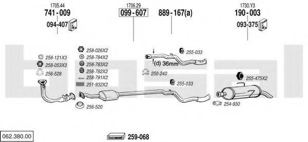 BOSAL 06238000 Система випуску ОГ