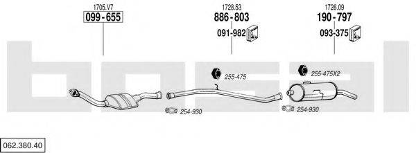 BOSAL 06238040 Система випуску ОГ