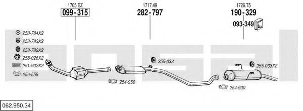 BOSAL 06295034 Система випуску ОГ