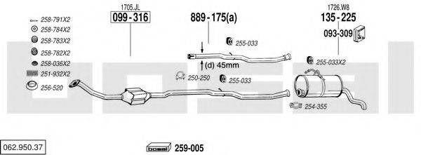 BOSAL 06295037 Система випуску ОГ