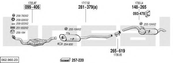 BOSAL 06296023 Система випуску ОГ