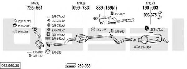 BOSAL 06296030 Система випуску ОГ