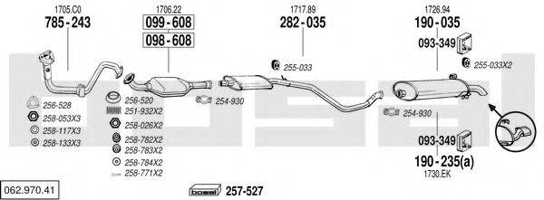 BOSAL 06297041 Система випуску ОГ