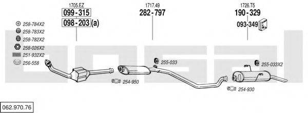 BOSAL 06297076 Система випуску ОГ