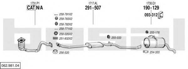 BOSAL 06298104 Система випуску ОГ