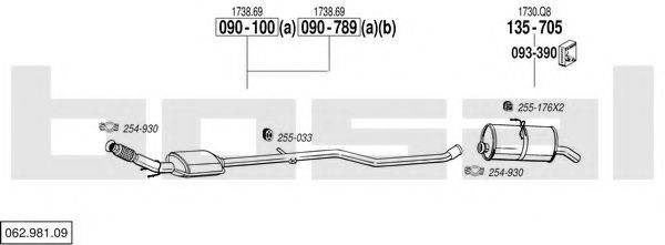 BOSAL 06298109 Система випуску ОГ