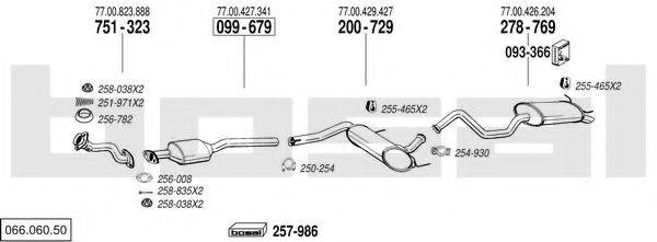 BOSAL 06606050 Система випуску ОГ