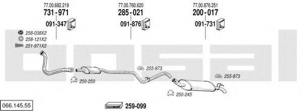 BOSAL 06614555 Система випуску ОГ