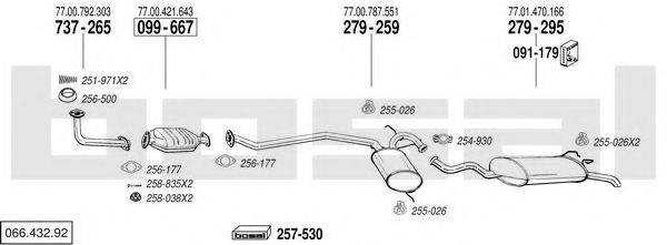 BOSAL 06643292 Система випуску ОГ