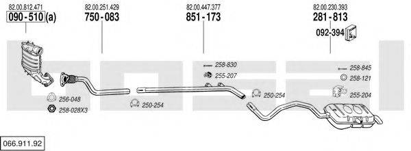 BOSAL 06691192 Система випуску ОГ