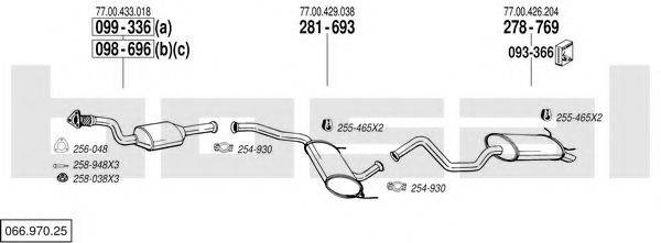 BOSAL 06697025 Система випуску ОГ